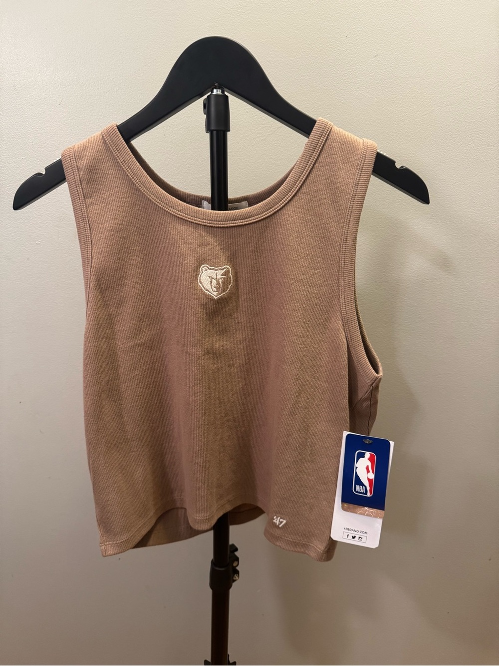 47 Brand NBA grizzlies Women's Crop Tank Top in Taupe Brown